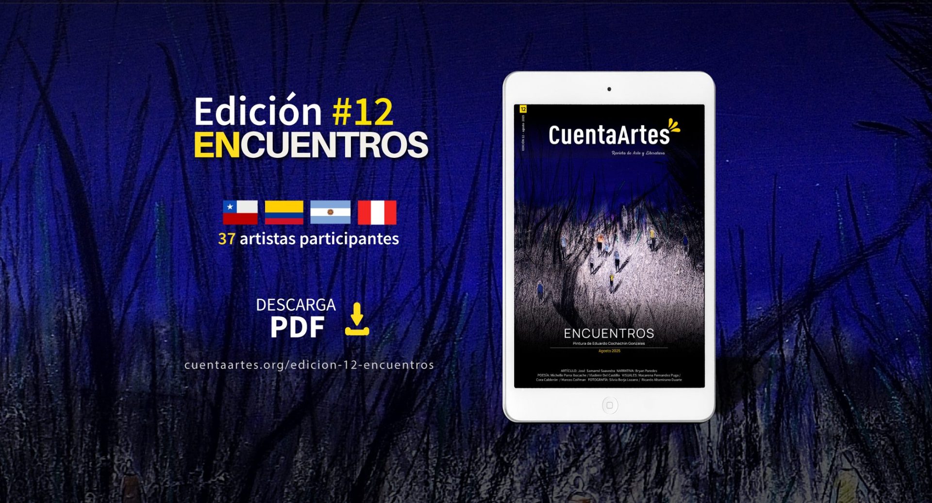 Descarga la edición N° 12 "Encuentros" de la revista digital Cuenta Artes 1 portada web edicion 12 1