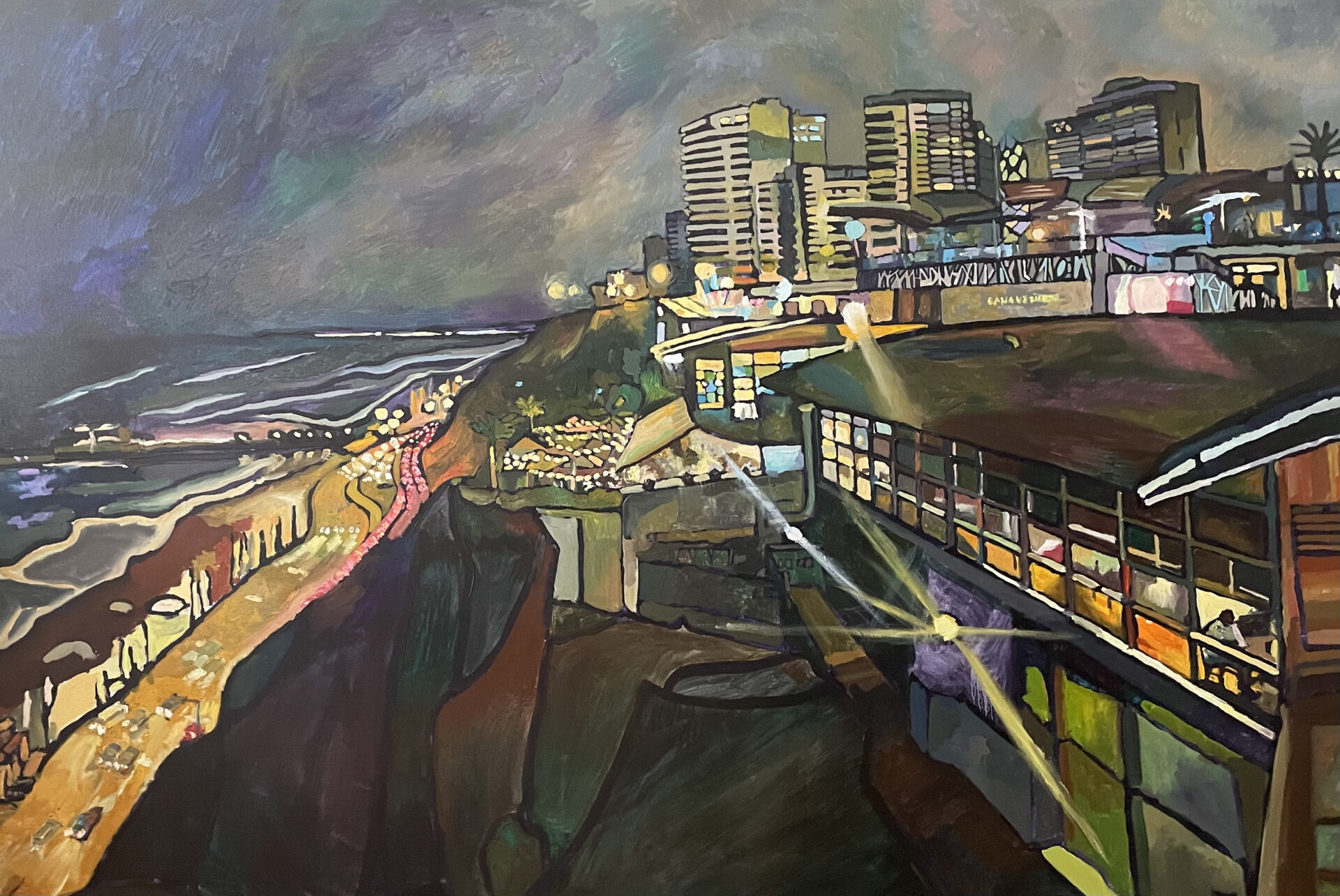 Circuito de playas Lima. 120x180cm. Oleo sobre lienzo. 2023 de Vera Snegova
