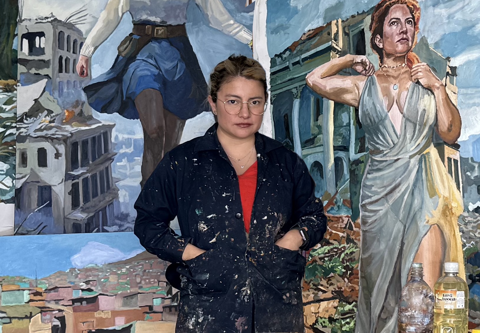 La artista peruana presenta ocho pinturas al oleo que exploran la memoria el tiempo y la resiliencia